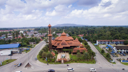 View of town against sky