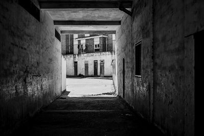 Narrow alley along buildings