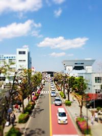 View of traffic on road