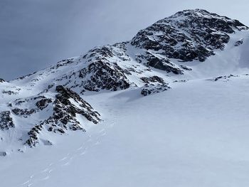 Snow covered mountain against sky