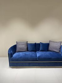 Empty sofa against wall at home