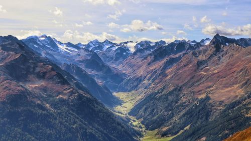 Scenic view of mountains against sky