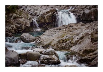 Scenic view of waterfall