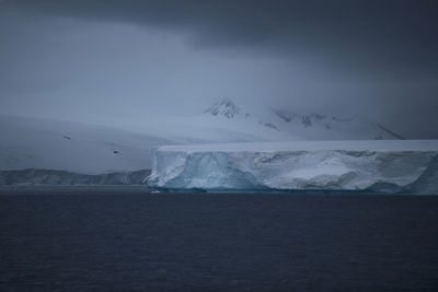 Scenic view of sea against sky during winter