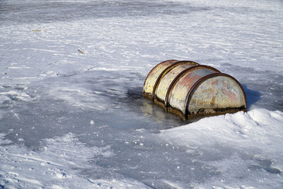 Abandoned water in winter