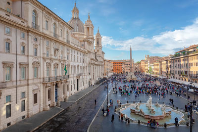 High angle view of tourist at piazza navona