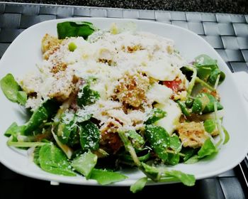 Close-up of salad served in plate