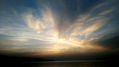 Scenic view of sunset over sea