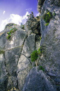 Low angle view of mountain against sky