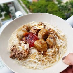 Close-up of meal served in plate