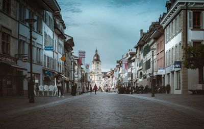 Street amidst buildings in town