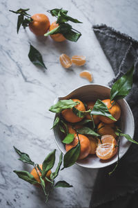 High angle view of fruits on table