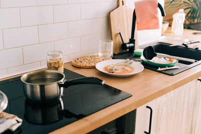 Close-up of food on table