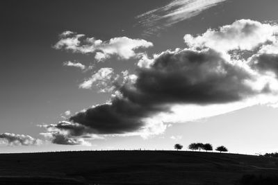 Scenic view of landscape against cloudy sky