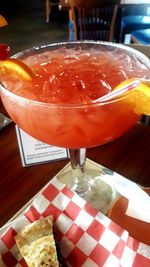 Close-up of drink on table