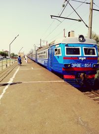 View of train on road