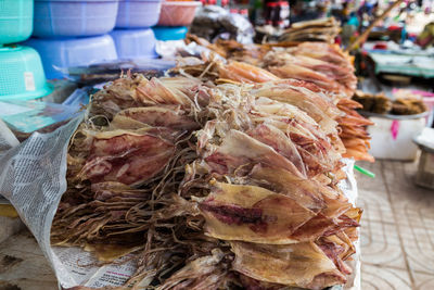 Close-up of meat for sale in market
