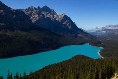 Scenic view of mountains against clear sky