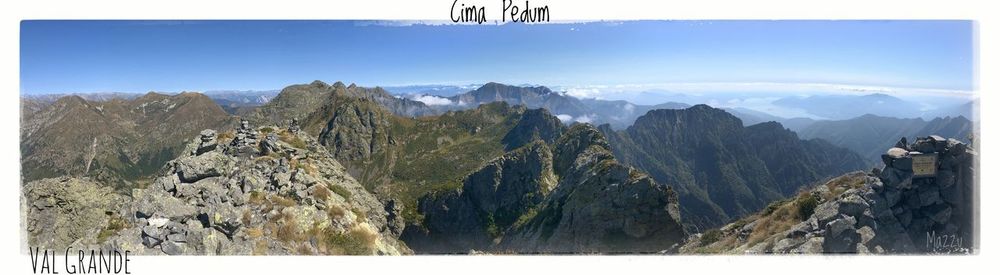 Panoramic view of landscape and mountains against sky