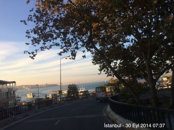 Road passing through city