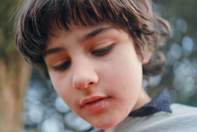 Close-up portrait of cute boy