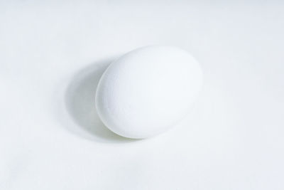 Close-up of egg against white background