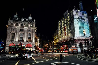 People on road at night