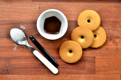 Directly above shot of cookies on table