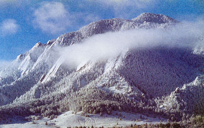 Snow covered mountain against sky