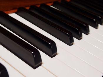 Close-up of piano keys