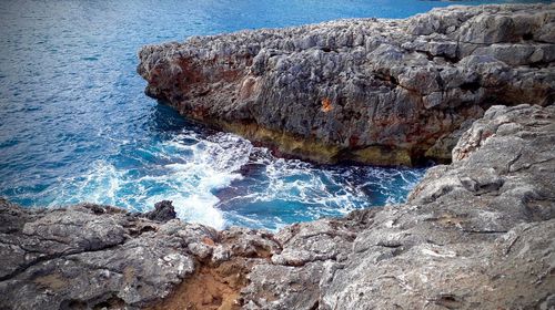 Rock formation on sea shore