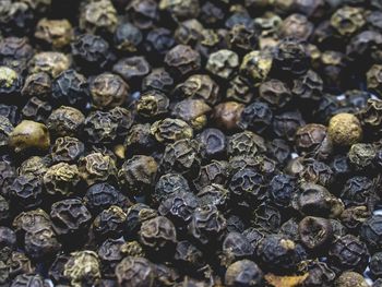 Full frame shot of black peppercorns