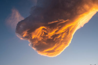 Low angle view of orange sky