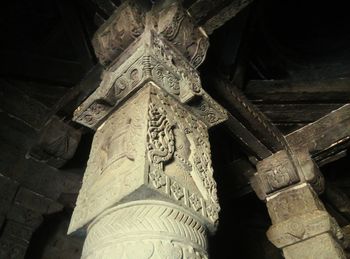 Low angle view of old temple