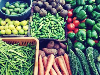 Vegetables for sale at market stall