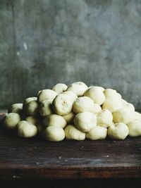 High angle view of vegetables on table