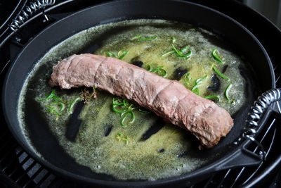 Pan fried seekh kebab