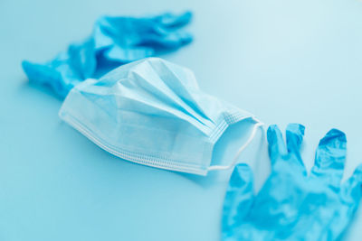 Close-up of blue paint on white background