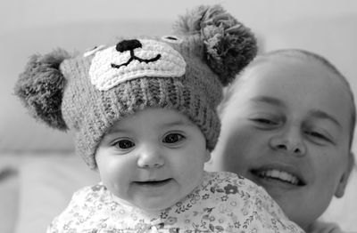 Close-up portrait of smiling boy