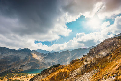 Scenic view of mountains against sky