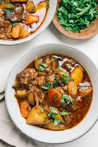 Beef stew recipe still life closeup