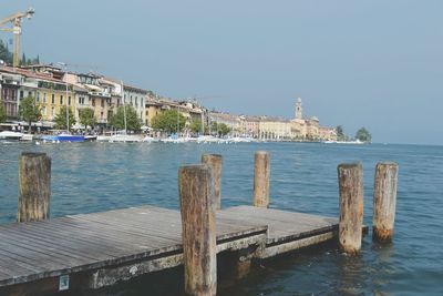 Wooden pier in sea