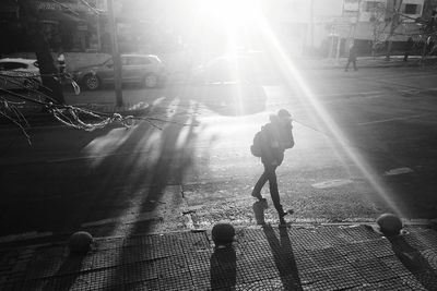 People walking on city street