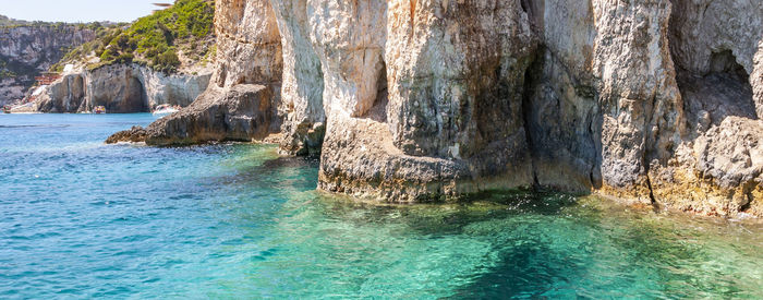 Scenic view of sea and rocks