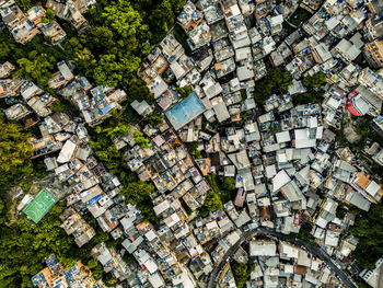 High angle view of buildings in city