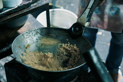 Close-up of meat in container