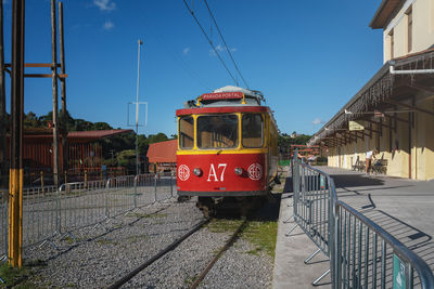 Train on railroad station