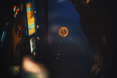Illuminated lights at night