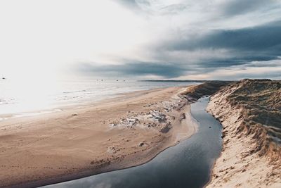 Scenic view of beach against sky