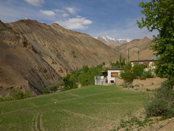 Scenic view of mountains against sky